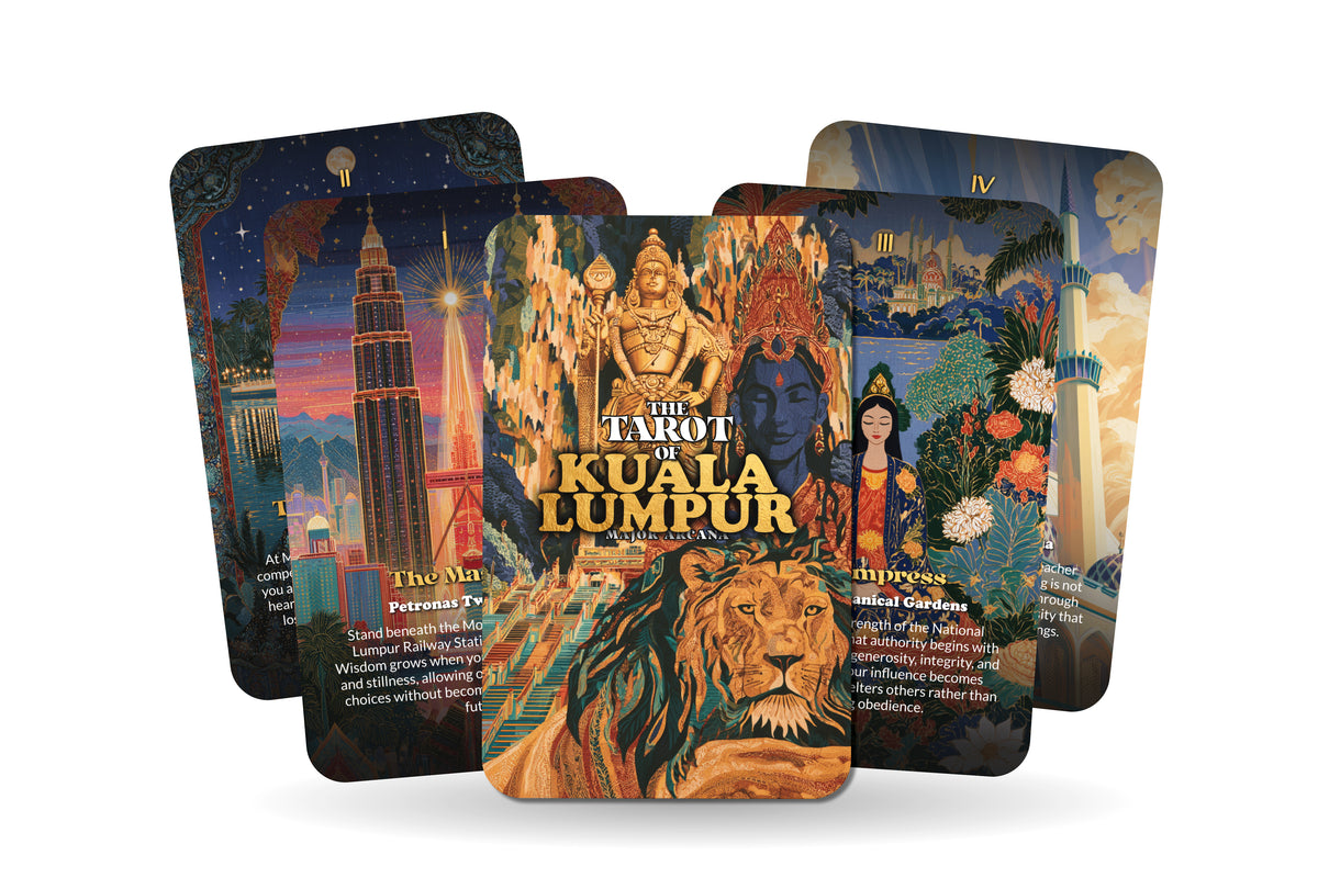 The Tarot of Kuala Lumpur – A Tropical Heritage Tarot Deck – 22 Tarot Cards – Temples, Towers, and Malaysian Spirit