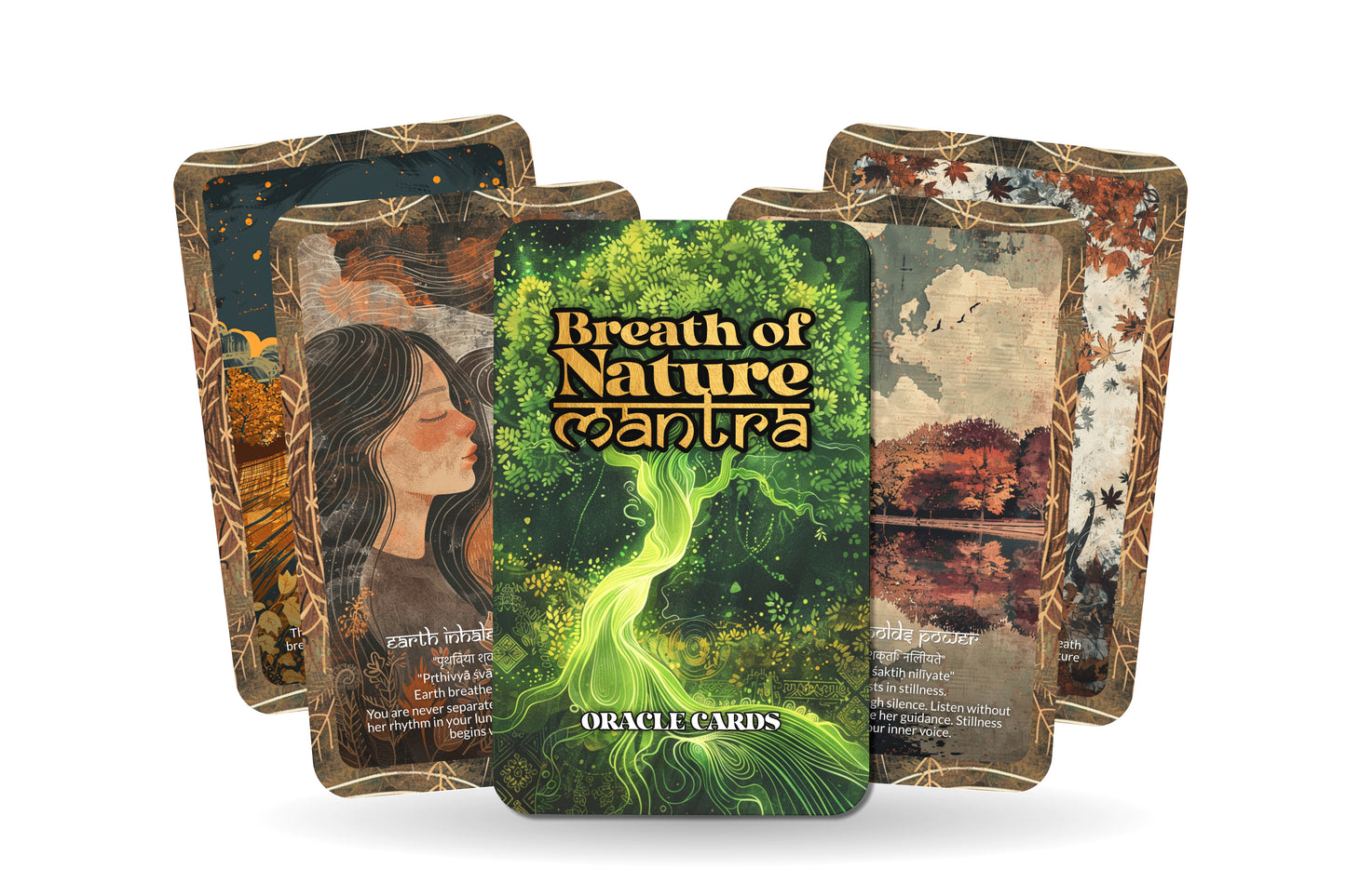 Breath of Nature Mantra – An Elemental Flow Oracle Deck – 22 Oracle Cards – Life Force of Earth and Air
