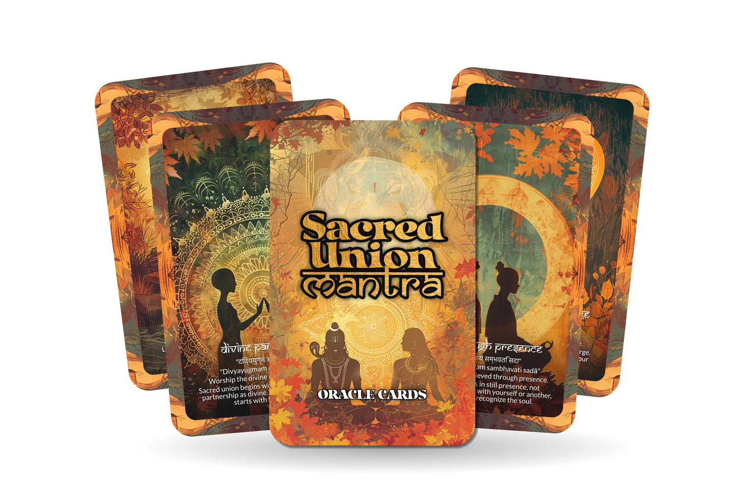 Sacred Union Mantra – A Divine Partnership Oracle Deck – 22 Oracle Cards – Merging Spirit and Love