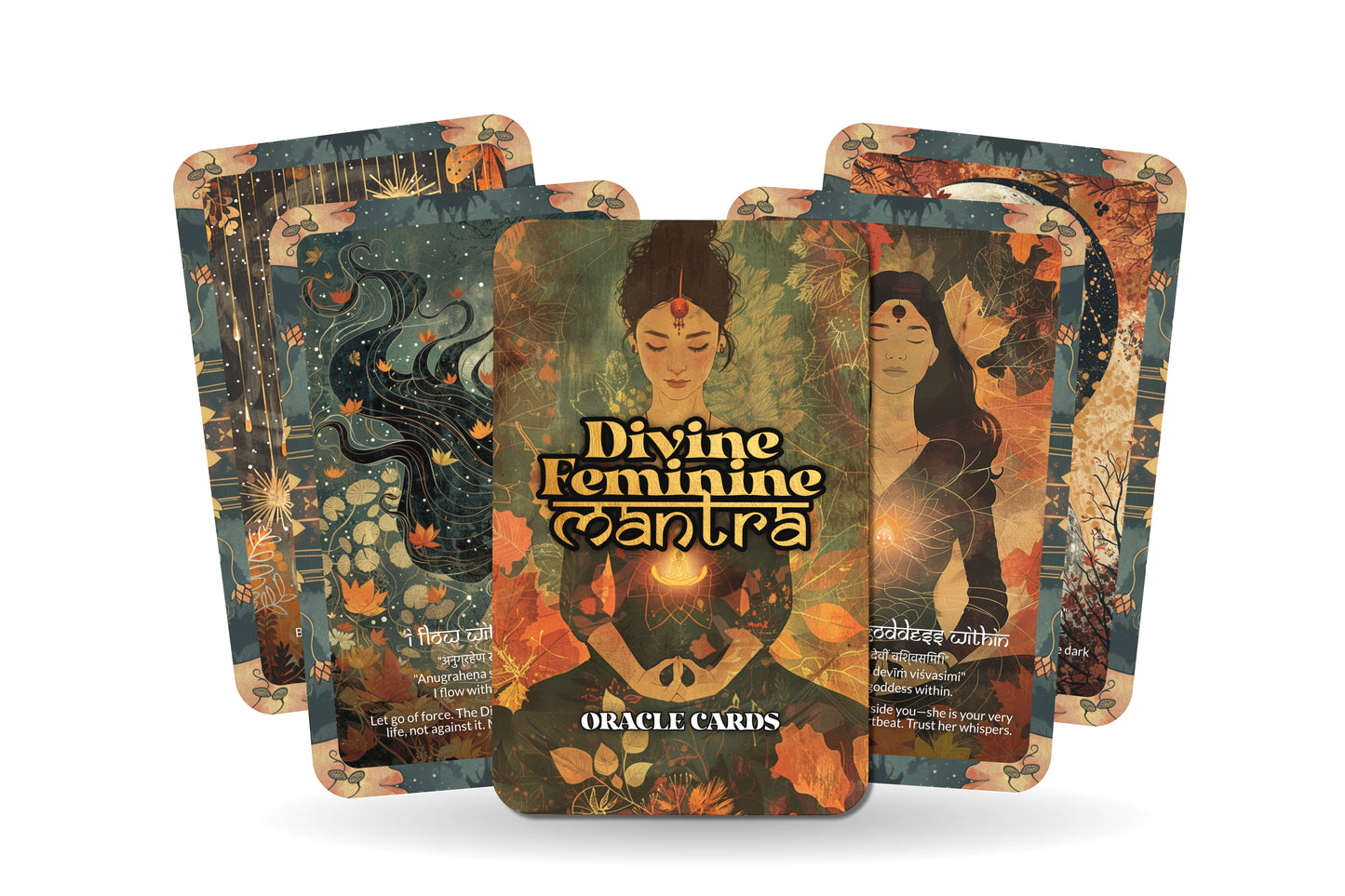 Divine Feminine Mantra – A Goddess Awakening Oracle Deck – 22 Oracle Cards – Embodying Sacred Power