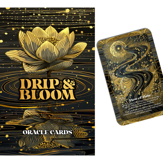 Drip & Bloom – A Creative Cycles Oracle Deck – 22 Oracle Cards – Let Inspiration Fall and Rise Again