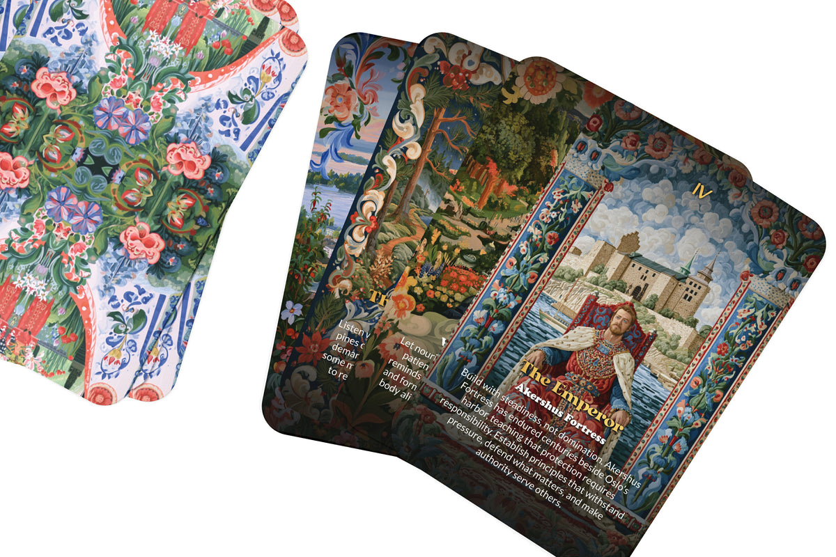 The Tarot of Oslo – A Nordic Fjord Tarot Deck – 22 Tarot Cards – Viking Heritage and Northern Light