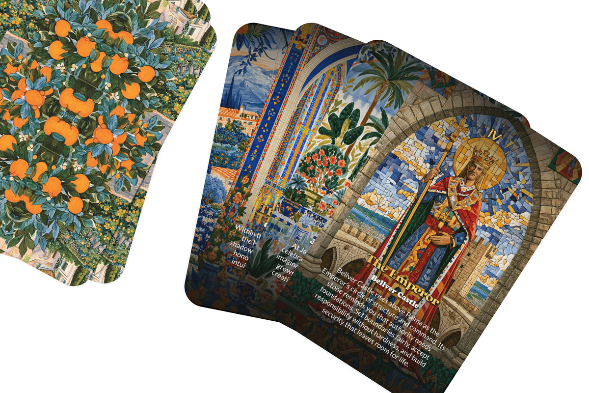 The Tarot of Palma de Mallorca – A Mediterranean Island Tarot Deck – 22 Tarot Cards – Sea, Stone, and Balearic Spirit