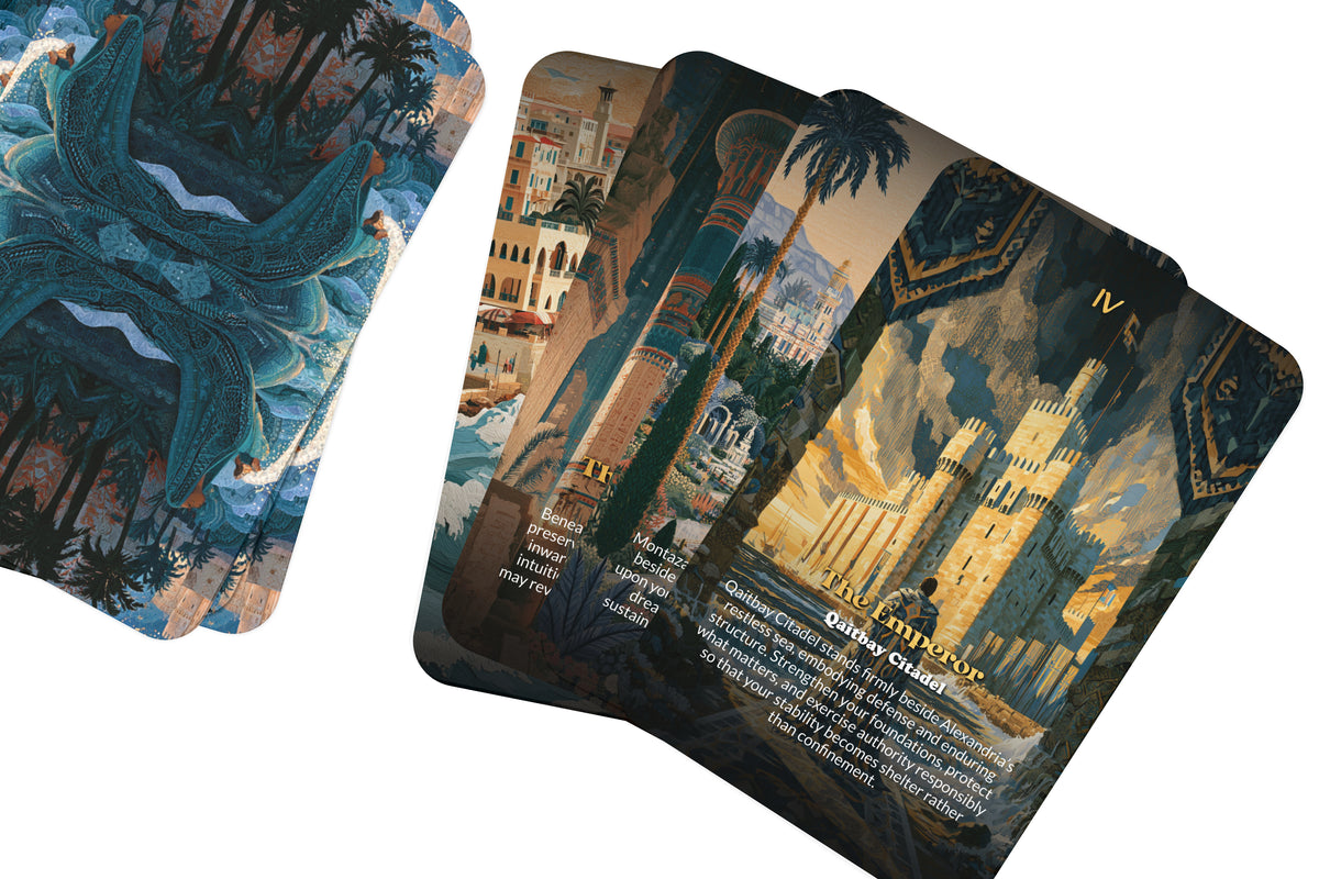 The Tarot of Alexandria – A Mediterranean Heritage Tarot Deck – 22 Tarot Cards – Ancient Wisdom by Egypt’s Sacred Sea