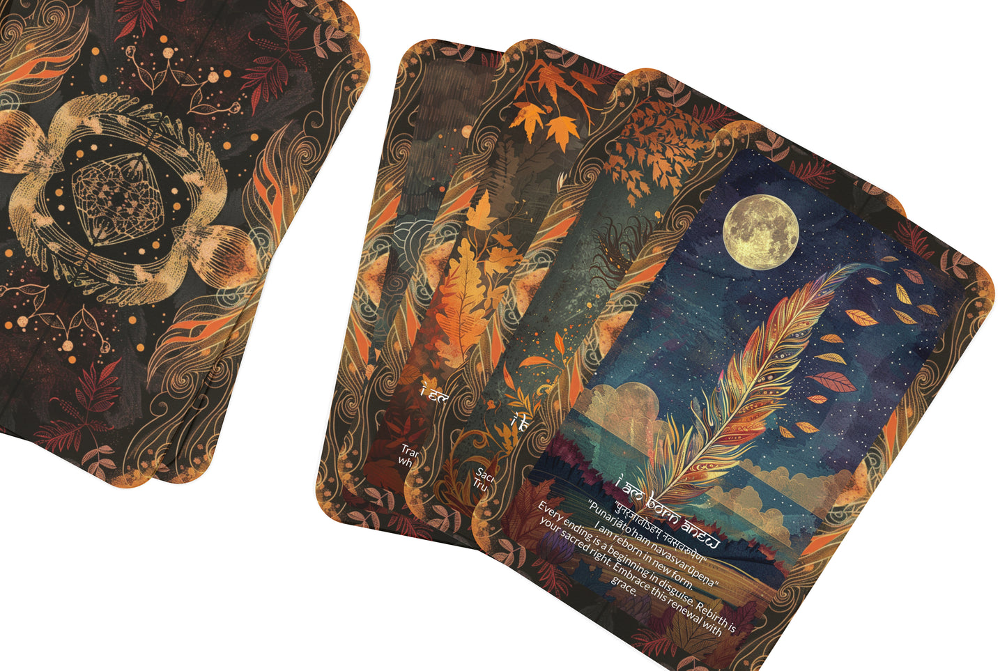 Phoenix Mantra – A Rebirth Oracle Deck – 22 Oracle Cards – Rise from Ash and Begin Again