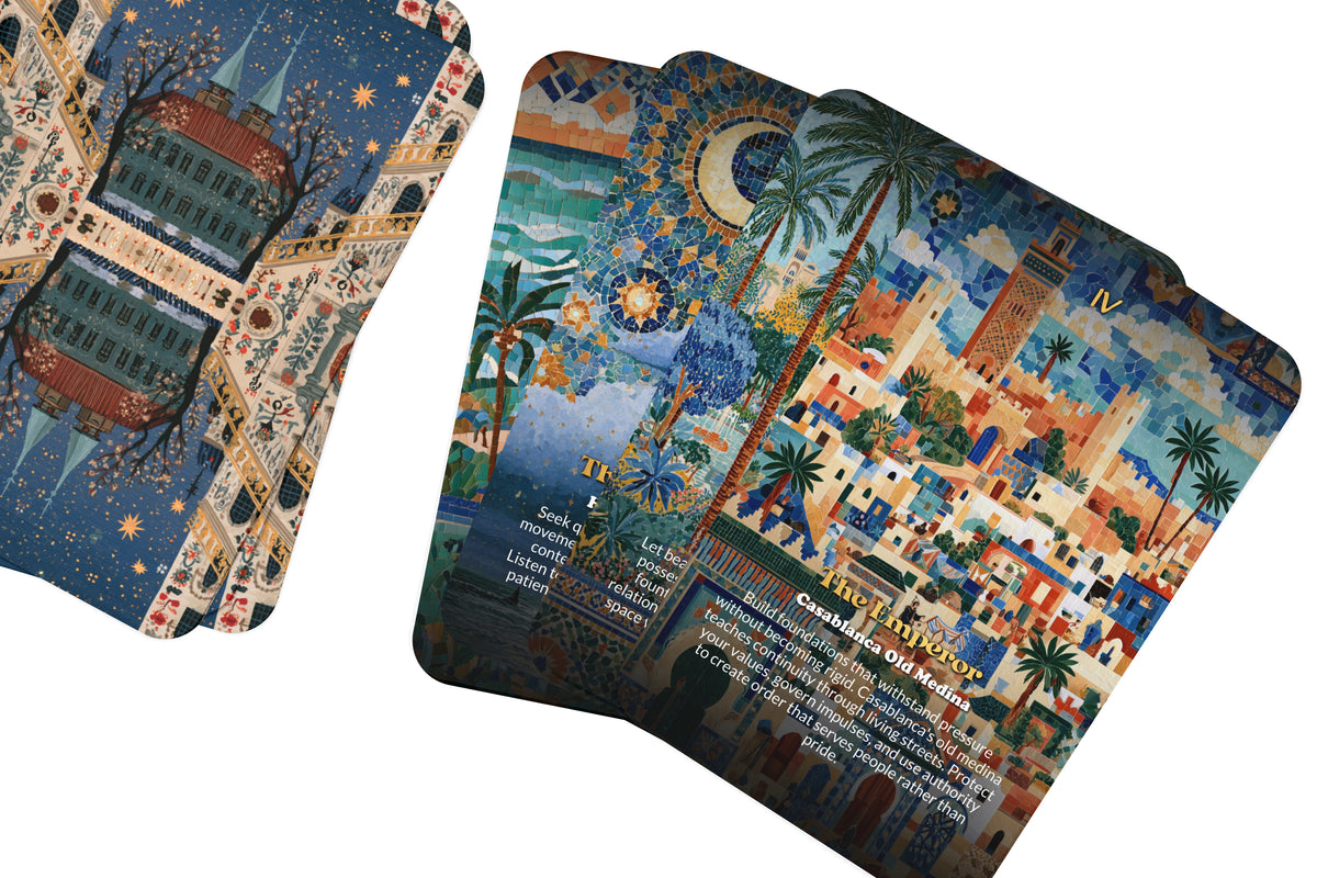 The Tarot of Casablanca – A Moroccan Heritage Tarot Deck – 22 Tarot Cards – Mysteries of the Atlantic and Ancient Medina