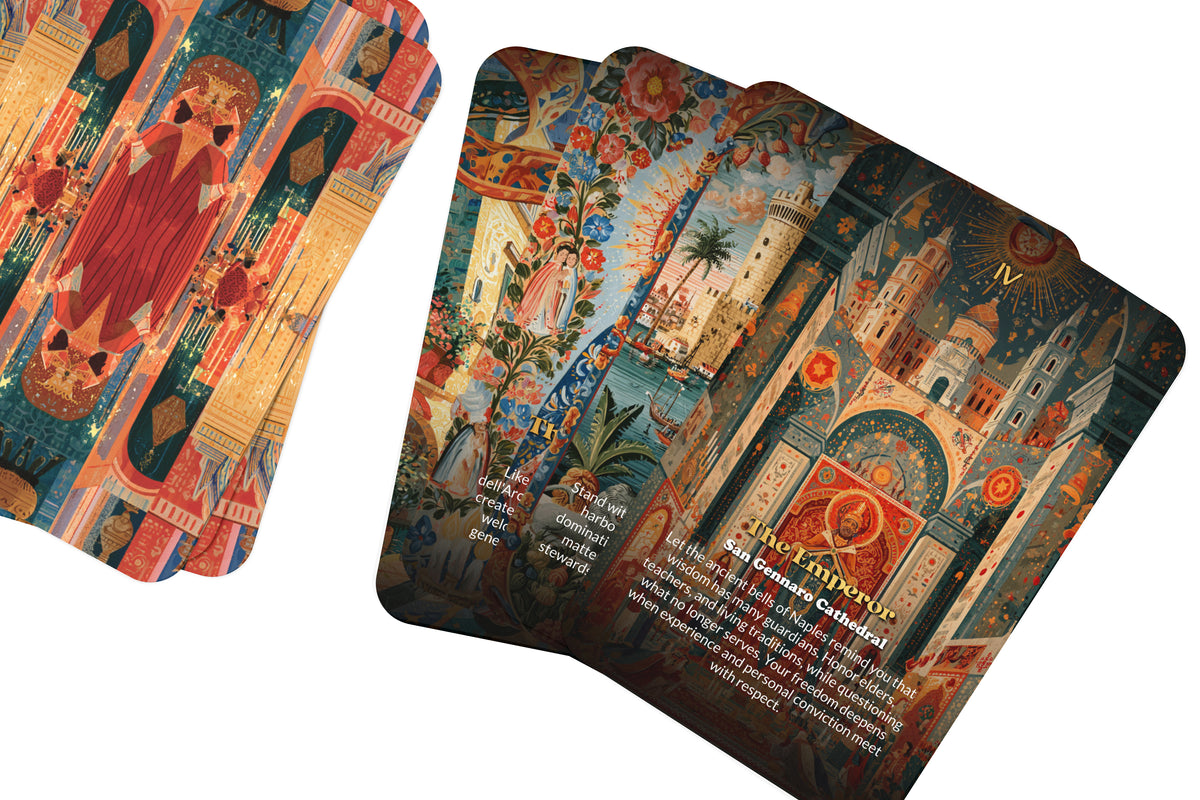The Tarot of Naples – A Mediterranean Mysteries Tarot Deck – 22 Tarot Cards – Vesuvius, Ancient Ruins, and Italian Soul