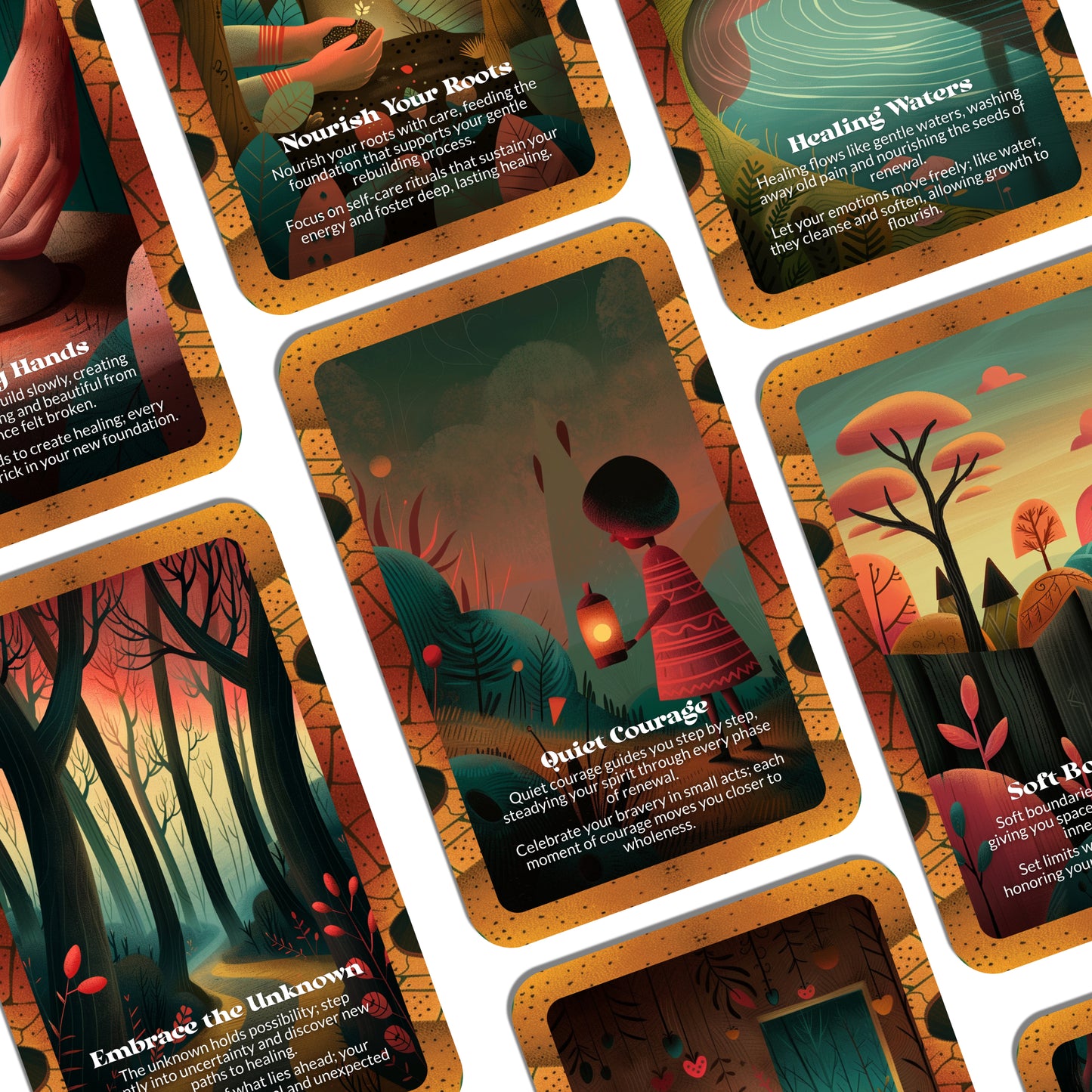 The Gentle Rebuild – A Recovery Oracle Deck – 22 Oracle Cards – Restore the Foundation of the Soul