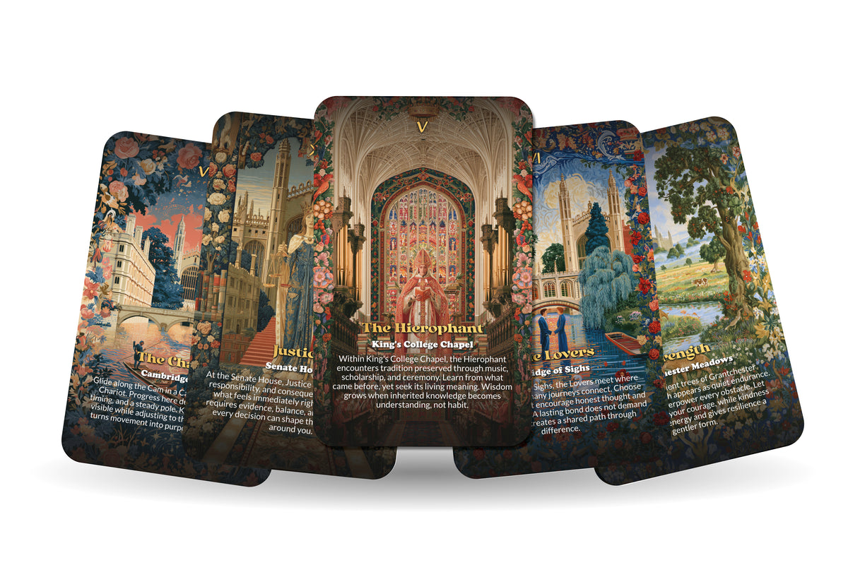 The Tarot of Cambridge – An Academic Wisdom Tarot Deck – 22 Tarot Cards – Ancient Colleges and Intellectual Discovery