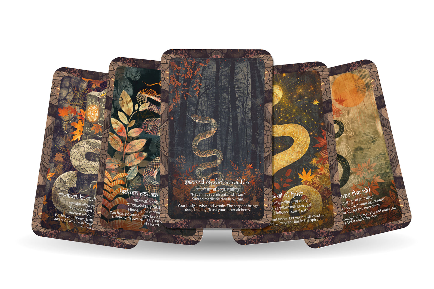 Snake Serpent Mantra – A Kundalini Awakening Oracle Deck – 22 Oracle Cards – Transformation Through Sacred Power