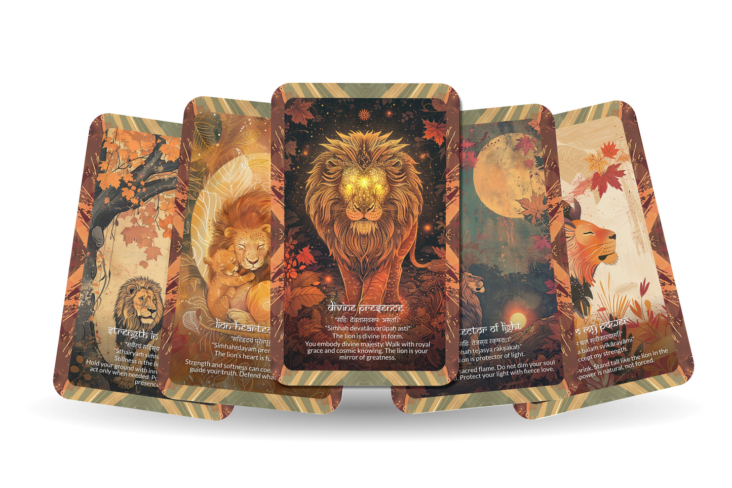 Lion Mantra – A Courage Oracle Deck – 22 Oracle Cards – Strength of the Heart Warrior