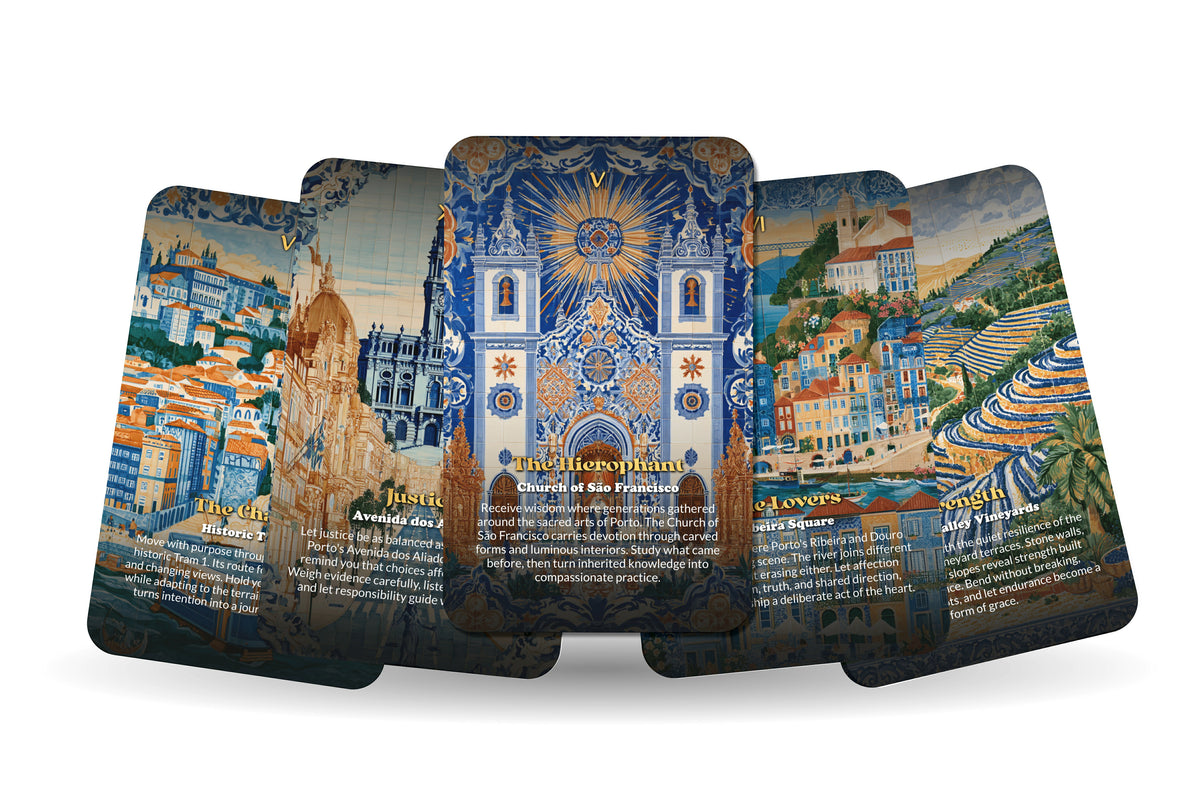 The Tarot of Porto – A Portuguese River Tarot Deck – 22 Tarot Cards – Douro Waters and Northern Heritage