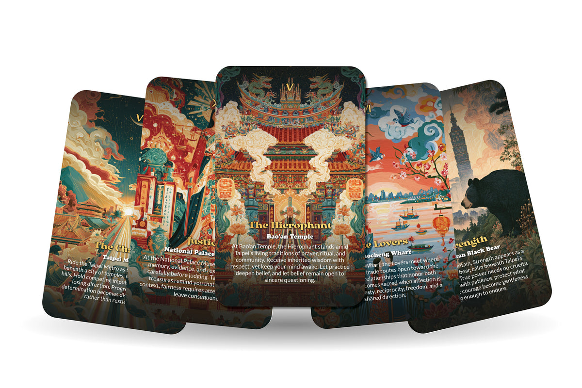 The Tarot of Taipei – A Taiwanese Mountain Tarot Deck – 22 Tarot Cards – Temples, Tea, and Island Mysticism