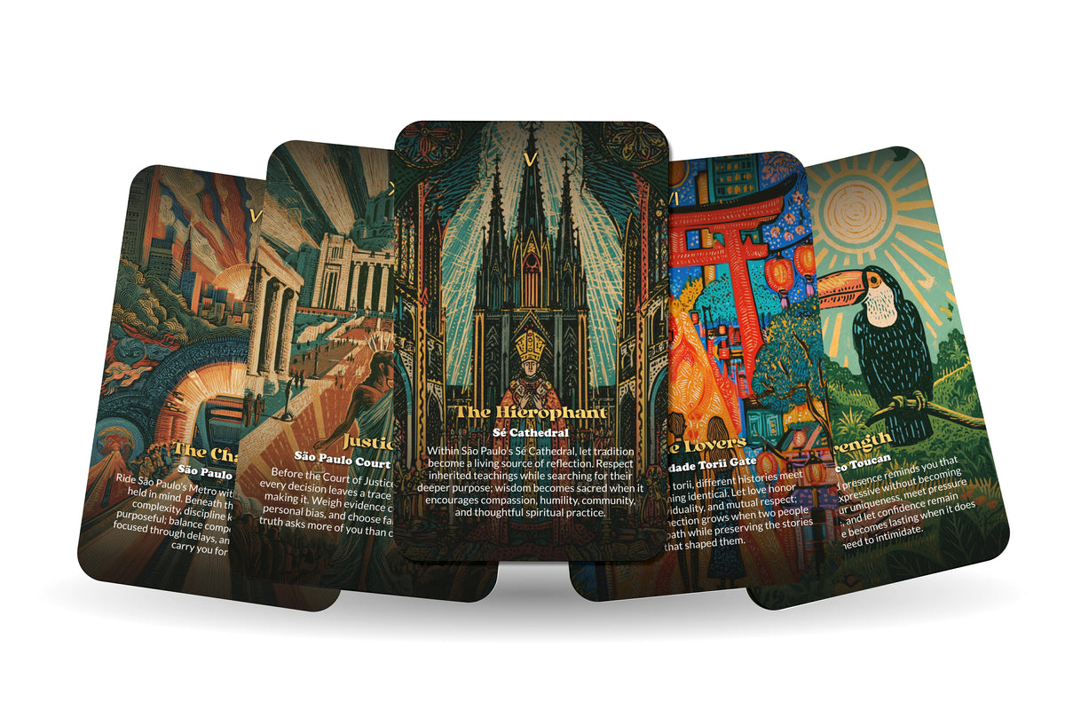 The Tarot of São Paulo – A Brazilian Cultural Tarot Deck – 22 Tarot Cards – Urban Energy, Art, and Diverse Traditions