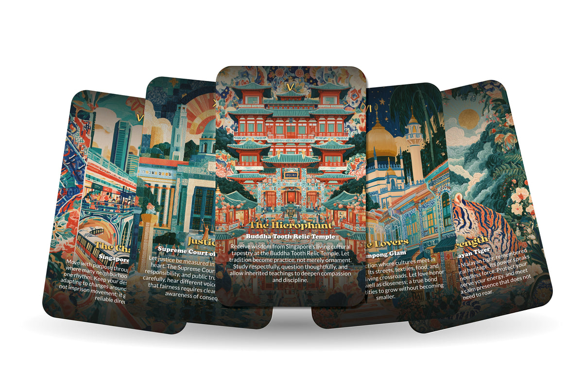 The Tarot of Singapore – A Tropical Asian Tarot Deck – 22 Tarot Cards – Gardens, Temples, and Maritime Heritage