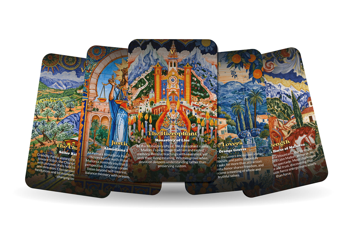 The Tarot of Palma de Mallorca – A Mediterranean Island Tarot Deck – 22 Tarot Cards – Sea, Stone, and Balearic Spirit