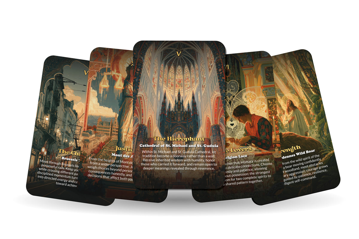 The Tarot of Brussels – A European Heritage Tarot Deck – 22 Tarot Cards – Gothic Splendor and Belgian Cultural Wisdom