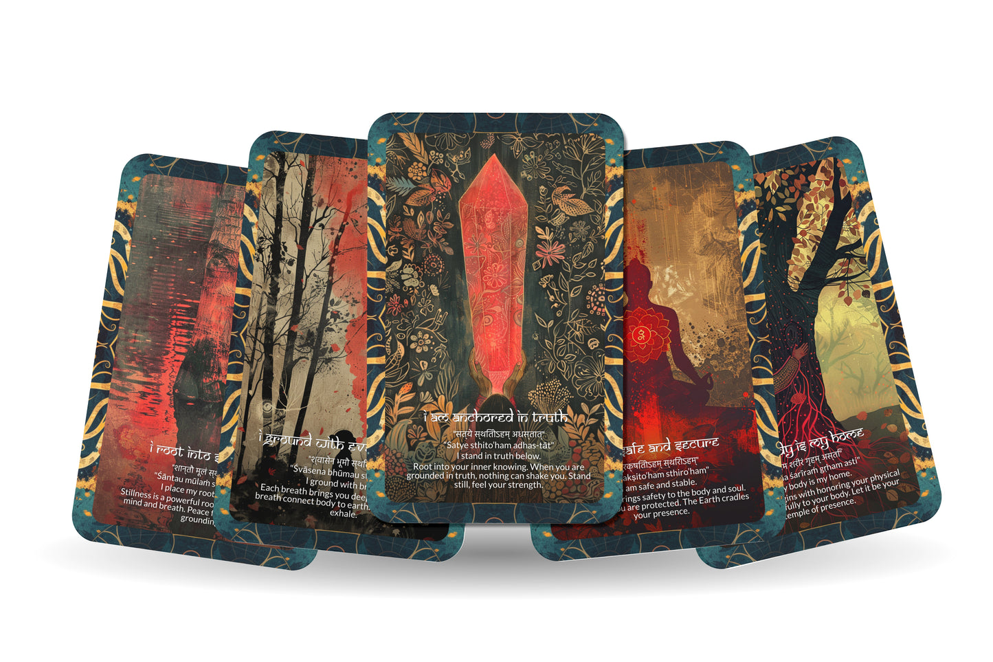Root (Grounding) Mantra – A Stability Oracle Deck – 22 Oracle Cards – Anchoring into Earth Power