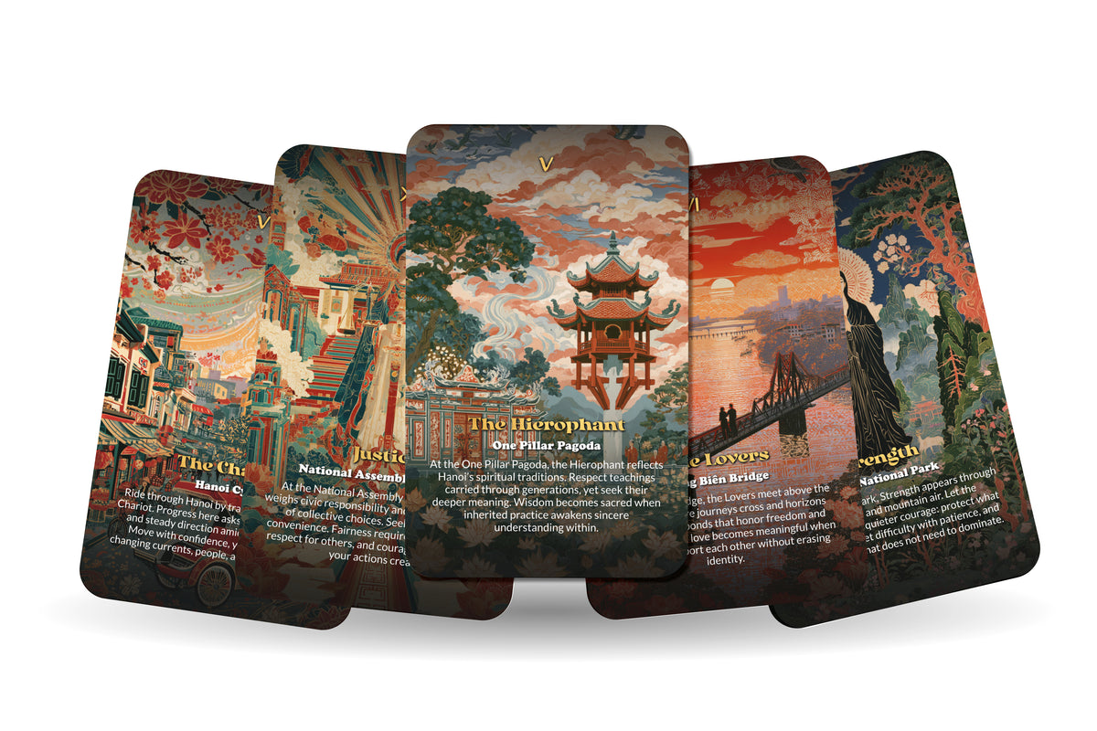The Tarot of Hanoi – A Vietnamese Heritage Tarot Deck – 22 Tarot Cards – Ancient Temples and Spirit of the Red River