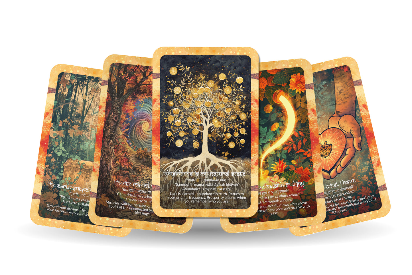 Abundance Mantra – A Prosperity Path Oracle Deck – 22 Oracle Cards – Manifesting the Flow of Wealth