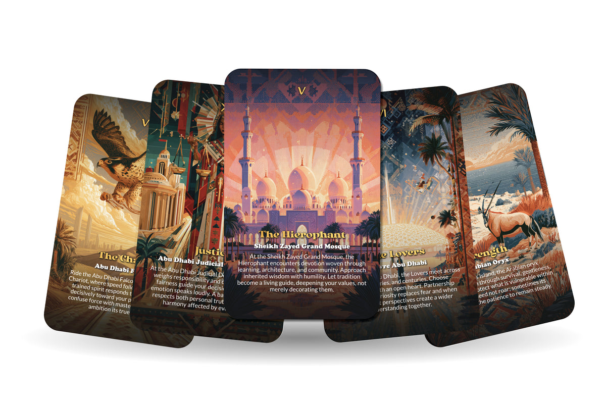 The Tarot of Abu Dhabi – A Desert Mysticism Tarot Deck – 22 Tarot Cards – Spiritual Journey Through the UAE’s Capital