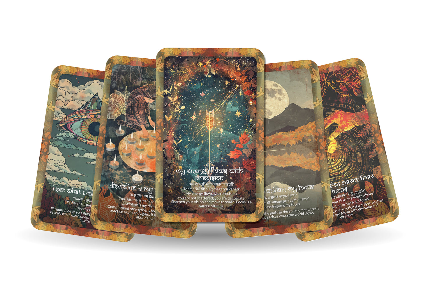 Focus Mantra – A Clarity Oracle Deck – 22 Oracle Cards – Centering the Mind and Intention