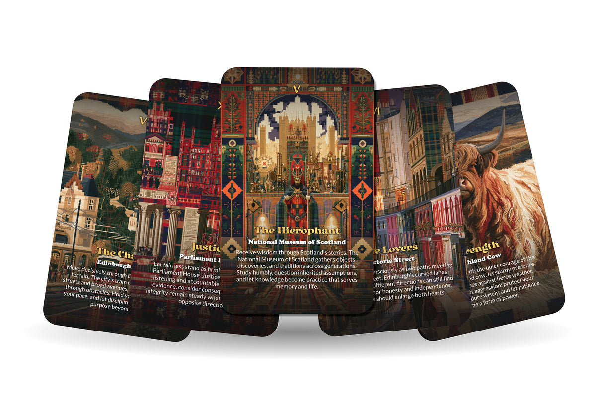The Tarot of Edinburgh – A Scottish Mysteries Tarot Deck – 22 Tarot Cards – Castles, Highlands, and Celtic Legends