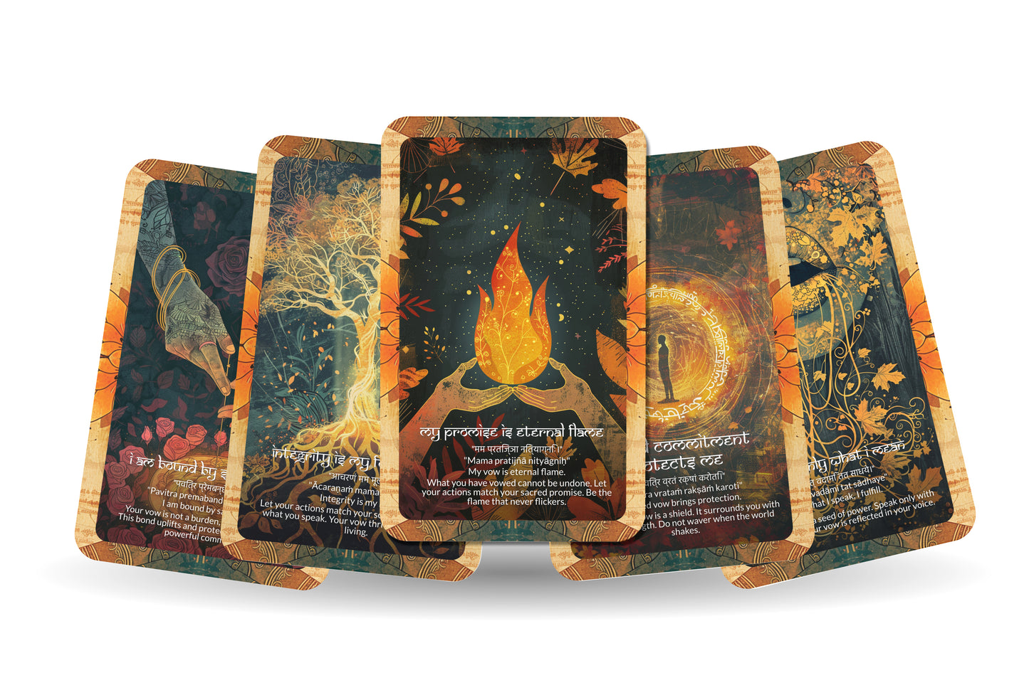 Sacred Vow Mantra – A Soul Commitment Oracle Deck – 22 Oracle Cards – Honoring Promises of the Heart