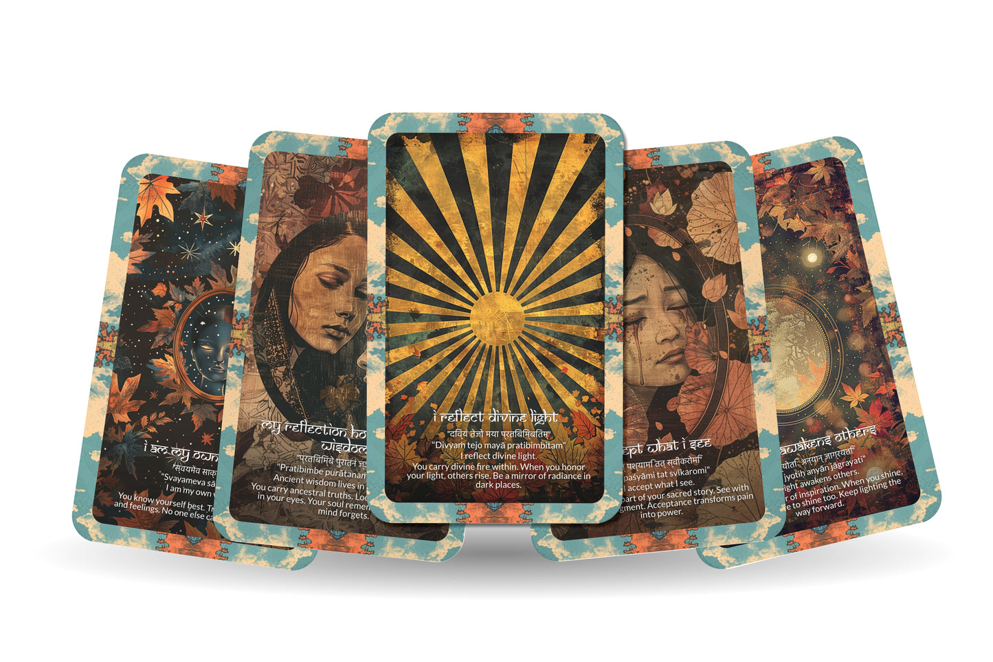 Mirror Mantra – A Reflection Oracle Deck – 22 Oracle Cards – Seeing the Self in All Things