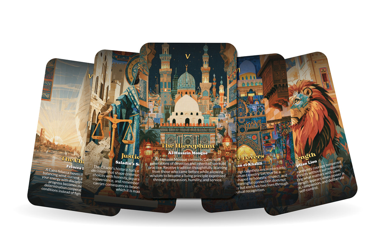 The Tarot of Cairo – An Ancient Egyptian Tarot Deck – 22 Tarot Cards – Mysteries of the Nile and the Pharaohs