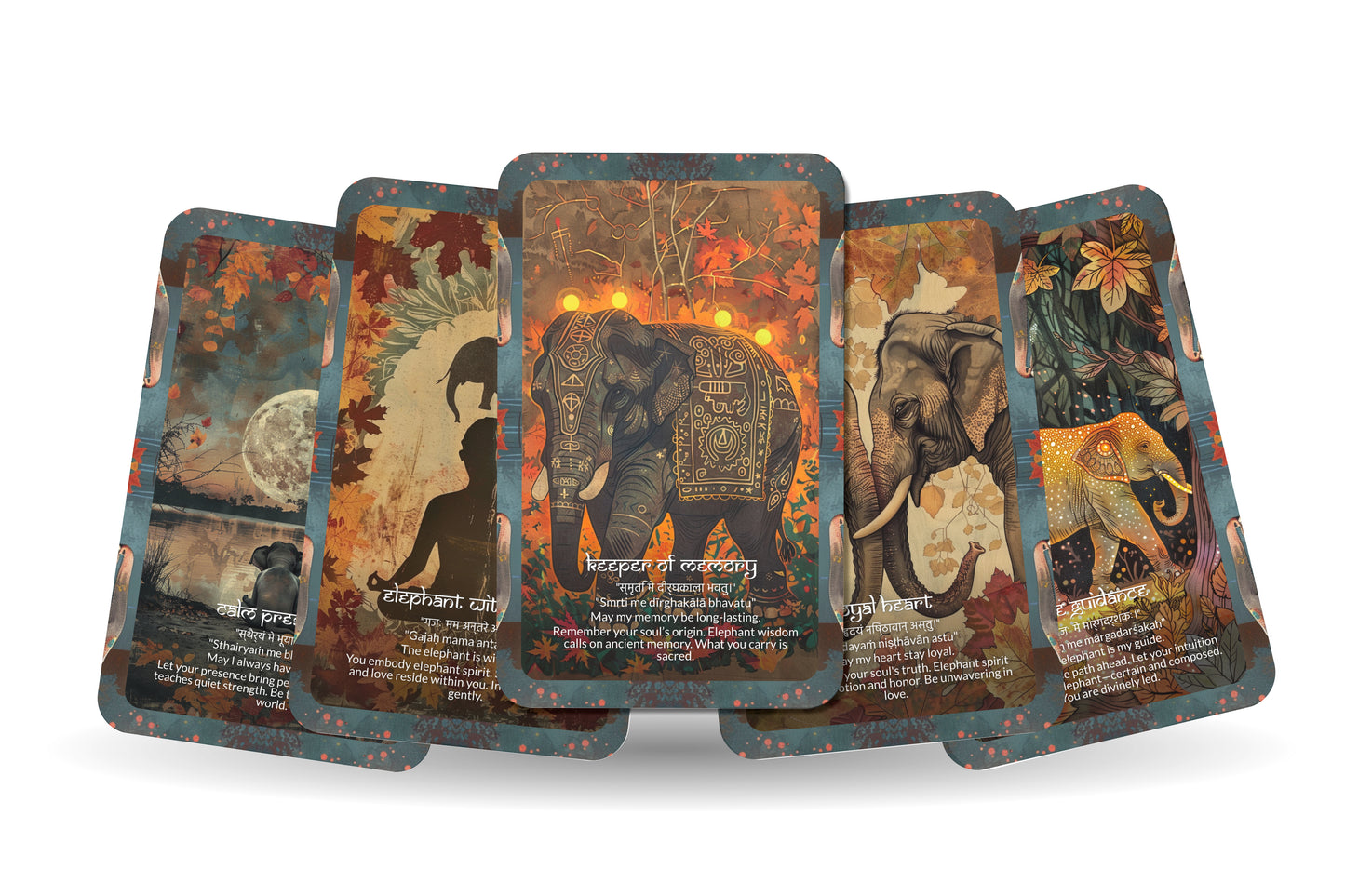 Elephant Mantra – A Wisdom Guardian Oracle Deck – 22 Oracle Cards – Strength, Memory, and Majesty