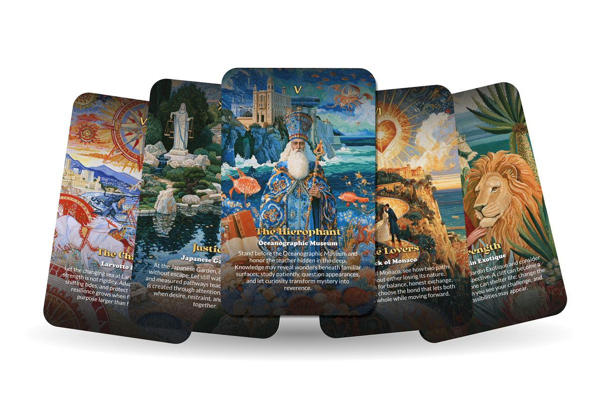 The Tarot of Monaco – A Riviera Mysticism Tarot Deck – 22 Tarot Cards – Mediterranean Elegance and Coastal Fortune