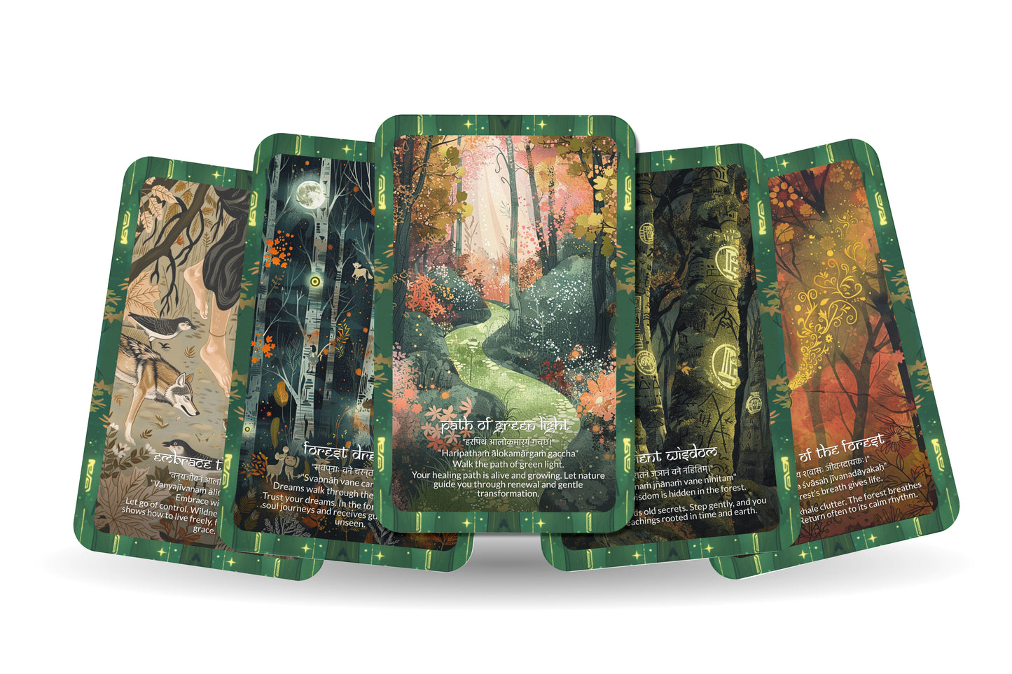 Forest Mantra – A Nature Spirit Oracle Deck – 22 Oracle Cards – Whispers from the Green World