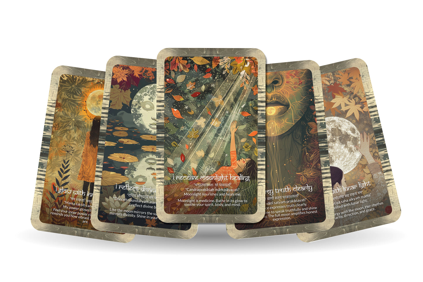 Full Moon Mantra – A Lunar Oracle Deck – 22 Oracle Cards – Illumination, Completion, and Release