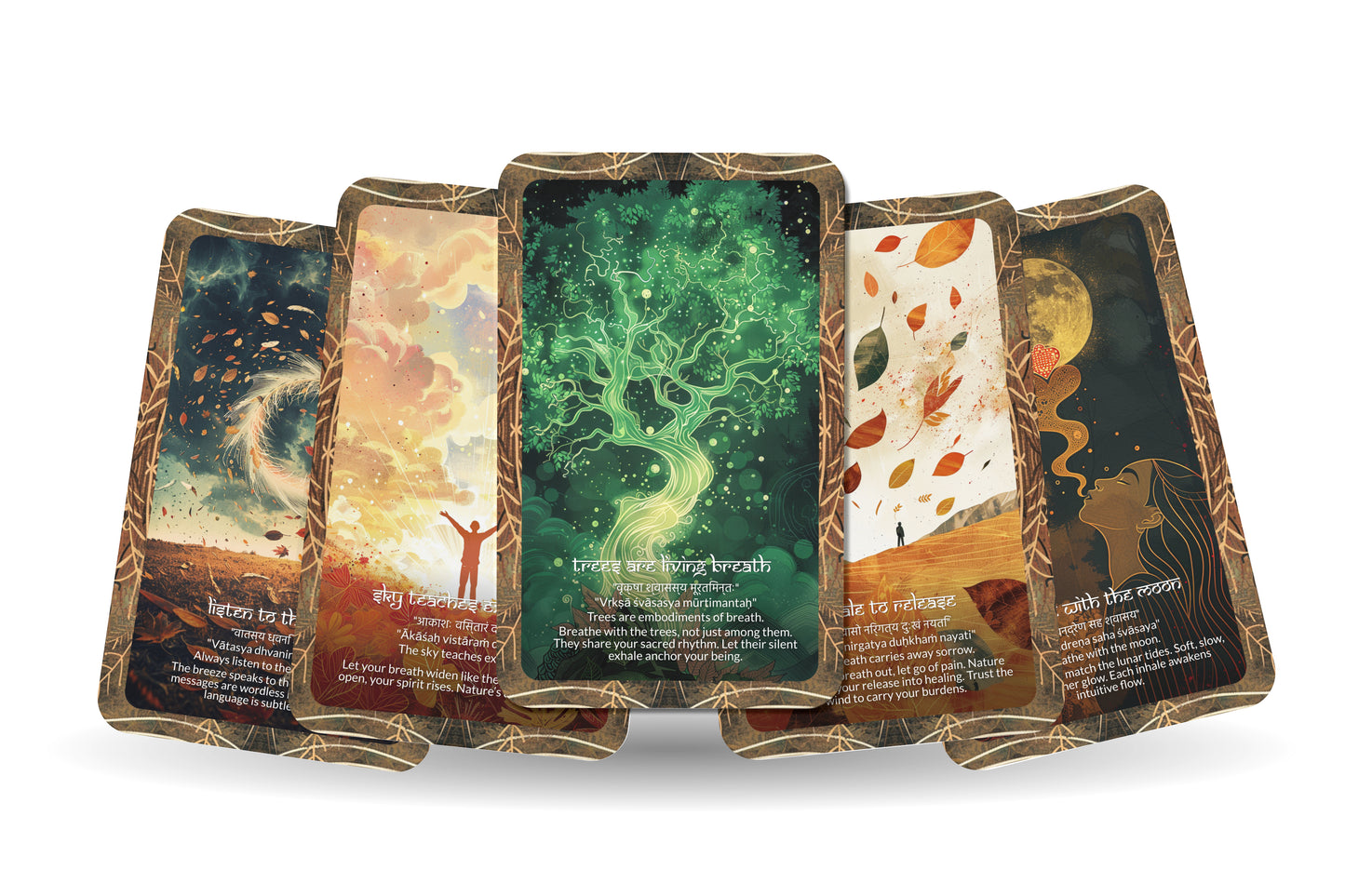 Breath of Nature Mantra – An Elemental Flow Oracle Deck – 22 Oracle Cards – Life Force of Earth and Air