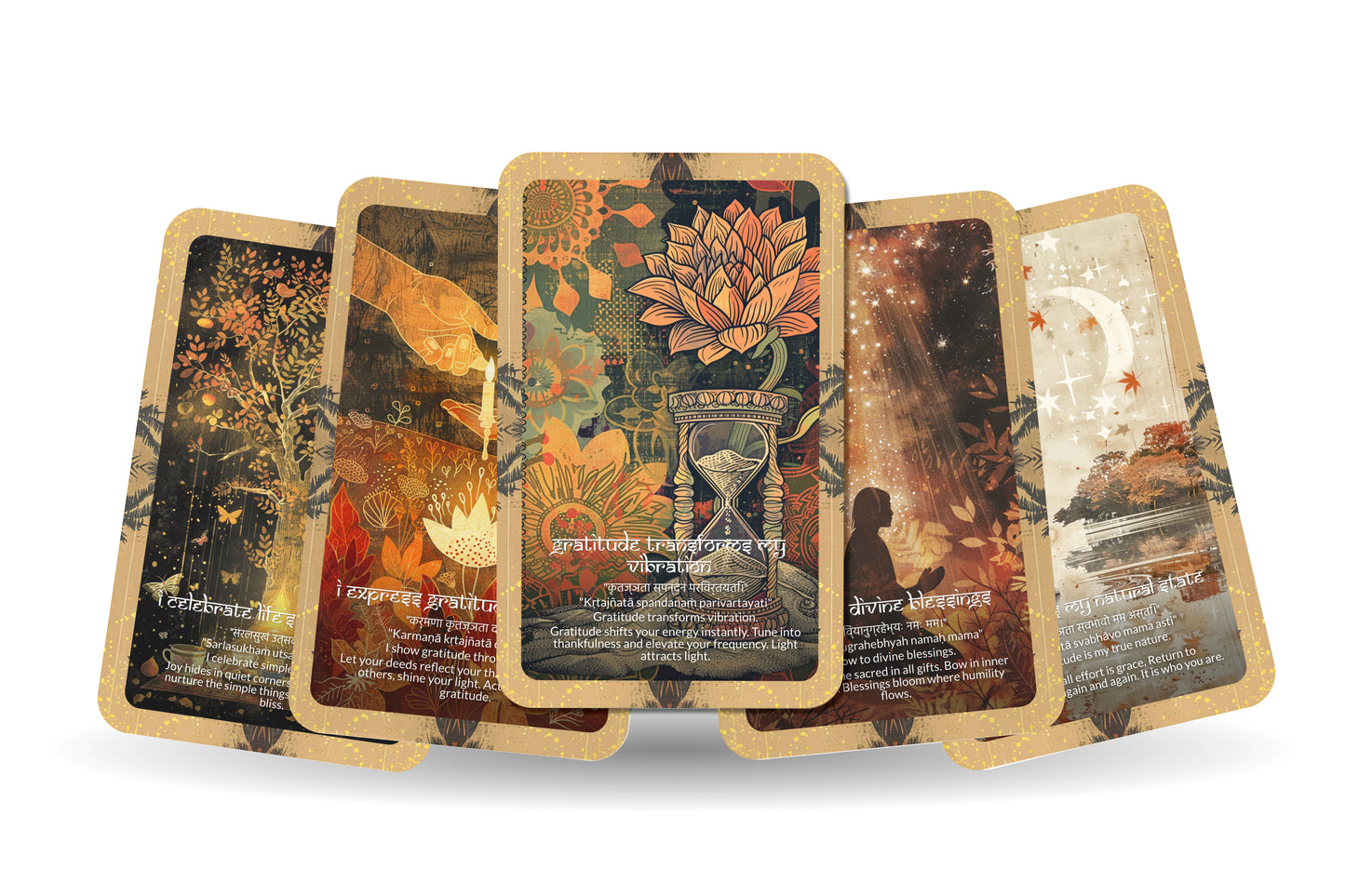 Gratitude Mantra – A Heart Expansion Oracle Deck – 22 Oracle Cards – Blessings in Every Breath