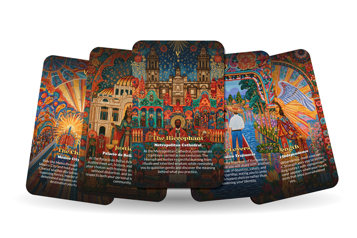 The Tarot of Mexico City – An Aztec Heritage Tarot Deck – 22 Tarot Cards – Ancient Gods and Modern Mysteries