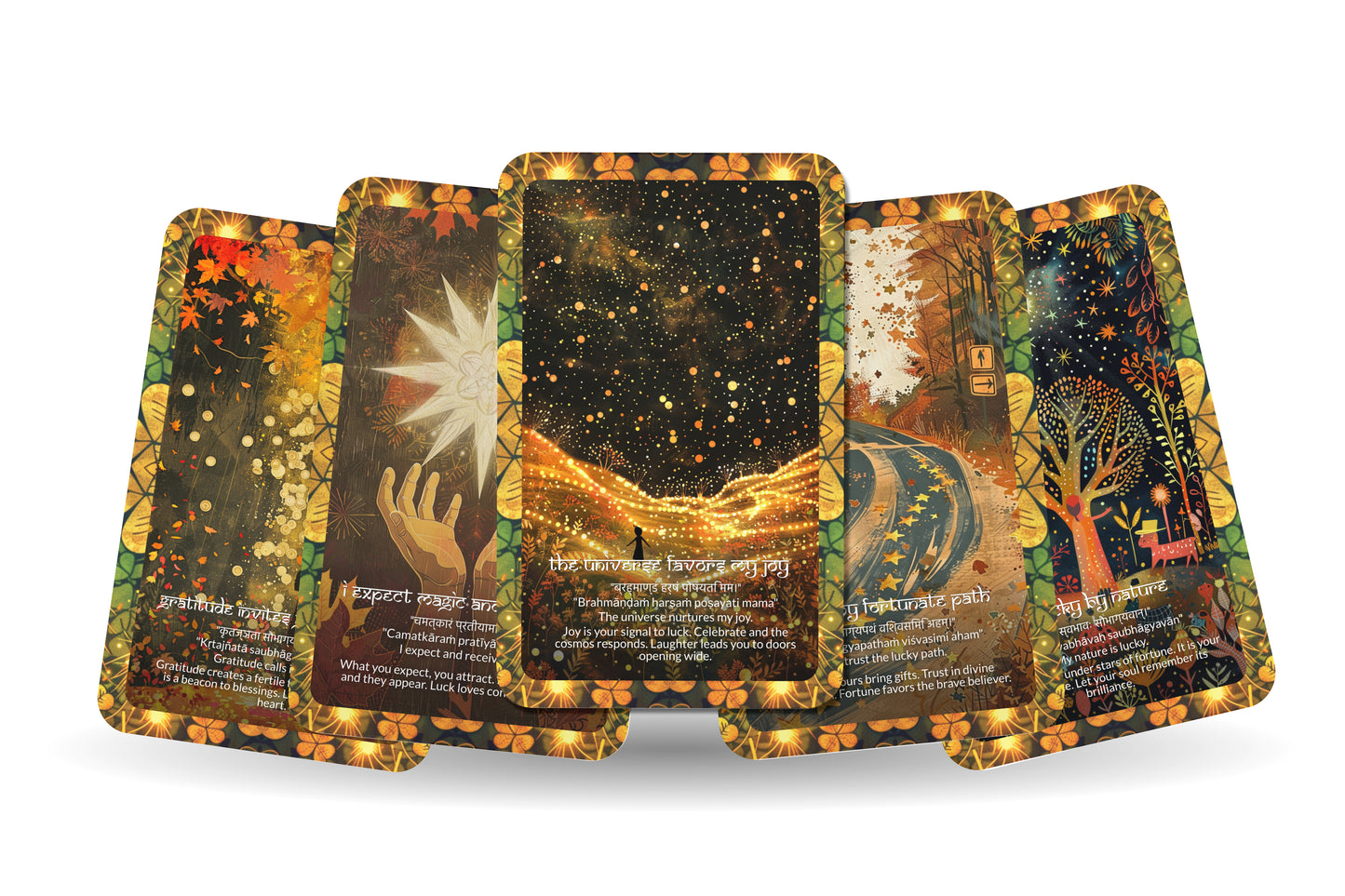 Luck Mantra – A Fortune Alignment Oracle Deck – 22 Oracle Cards – Synchronicities and Abundance