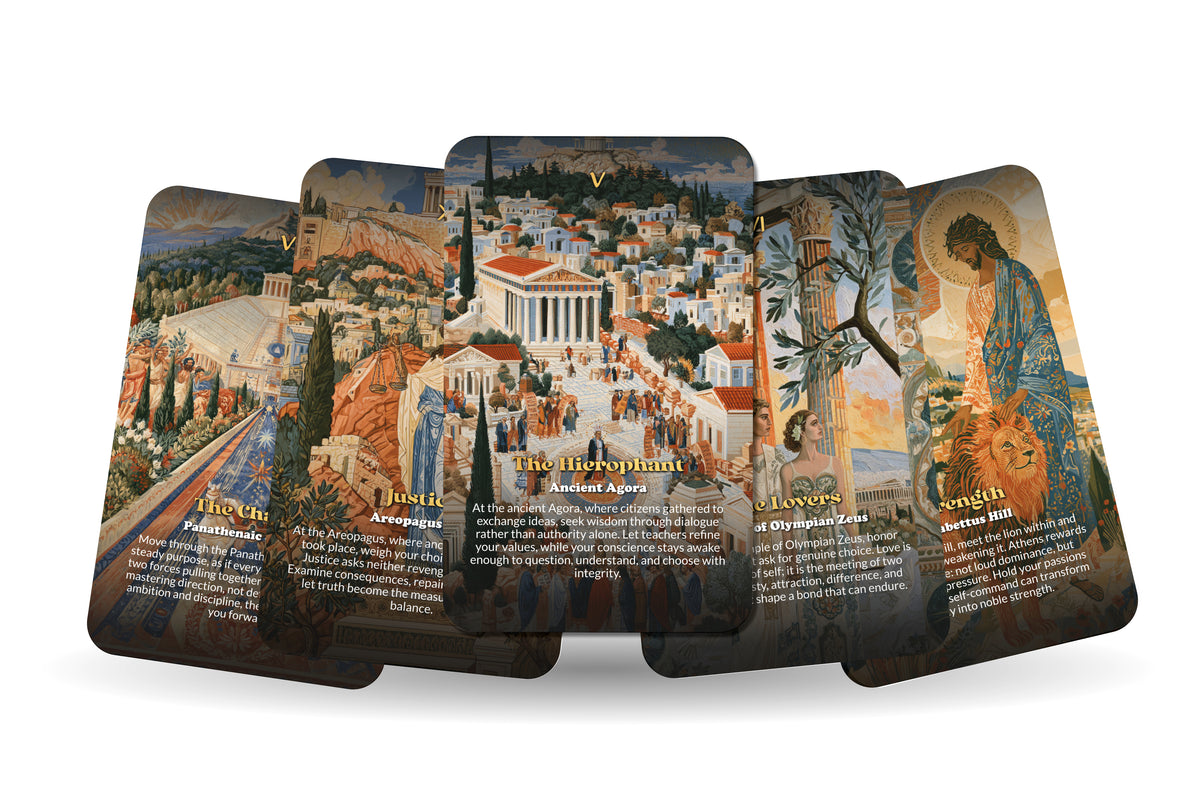 The Tarot of Athens – An Ancient Greek Wisdom Tarot Deck – 22 Tarot Cards – Myths and Mysteries of the Acropolis