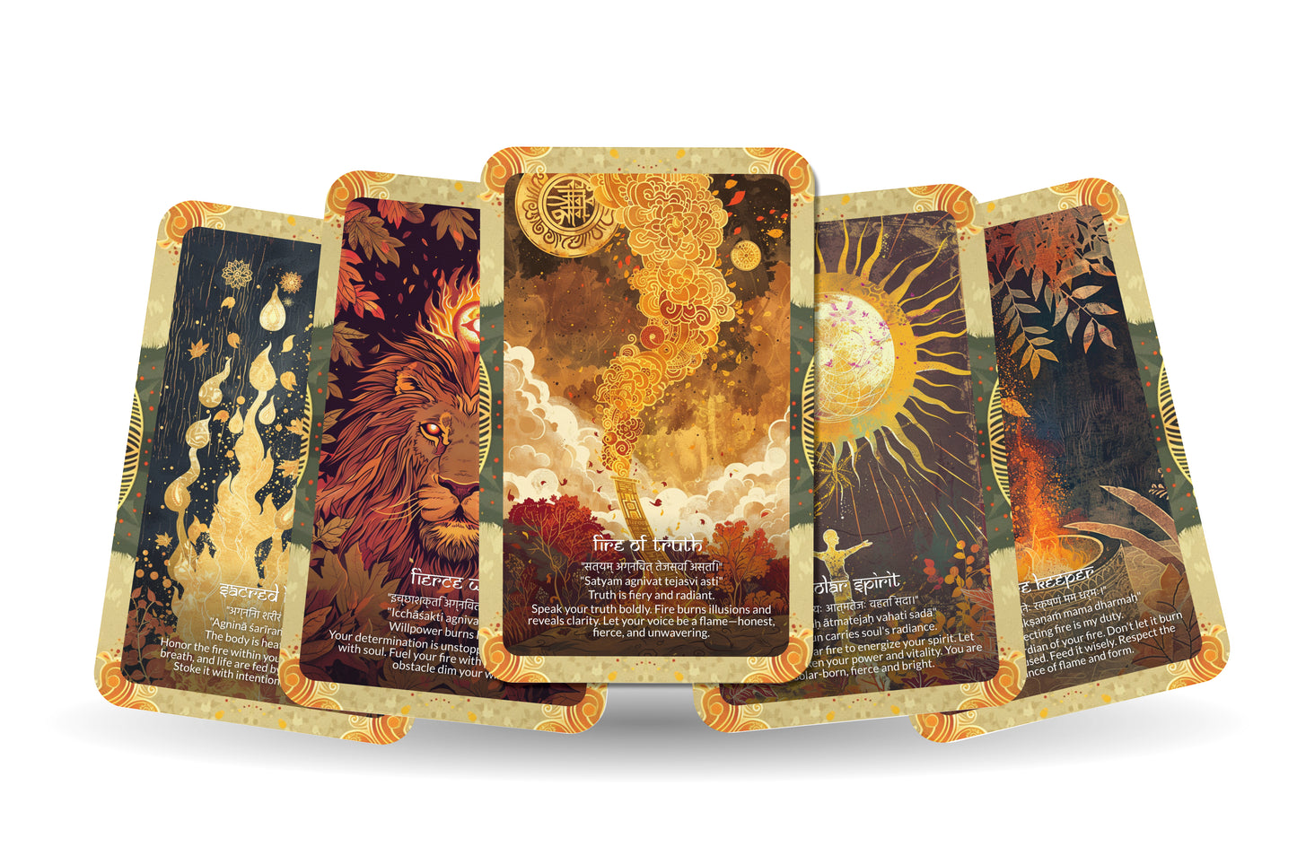 Fire Mantra – An Elemental Flame Oracle Deck – 22 Oracle Cards – Passion, Purification, and Power