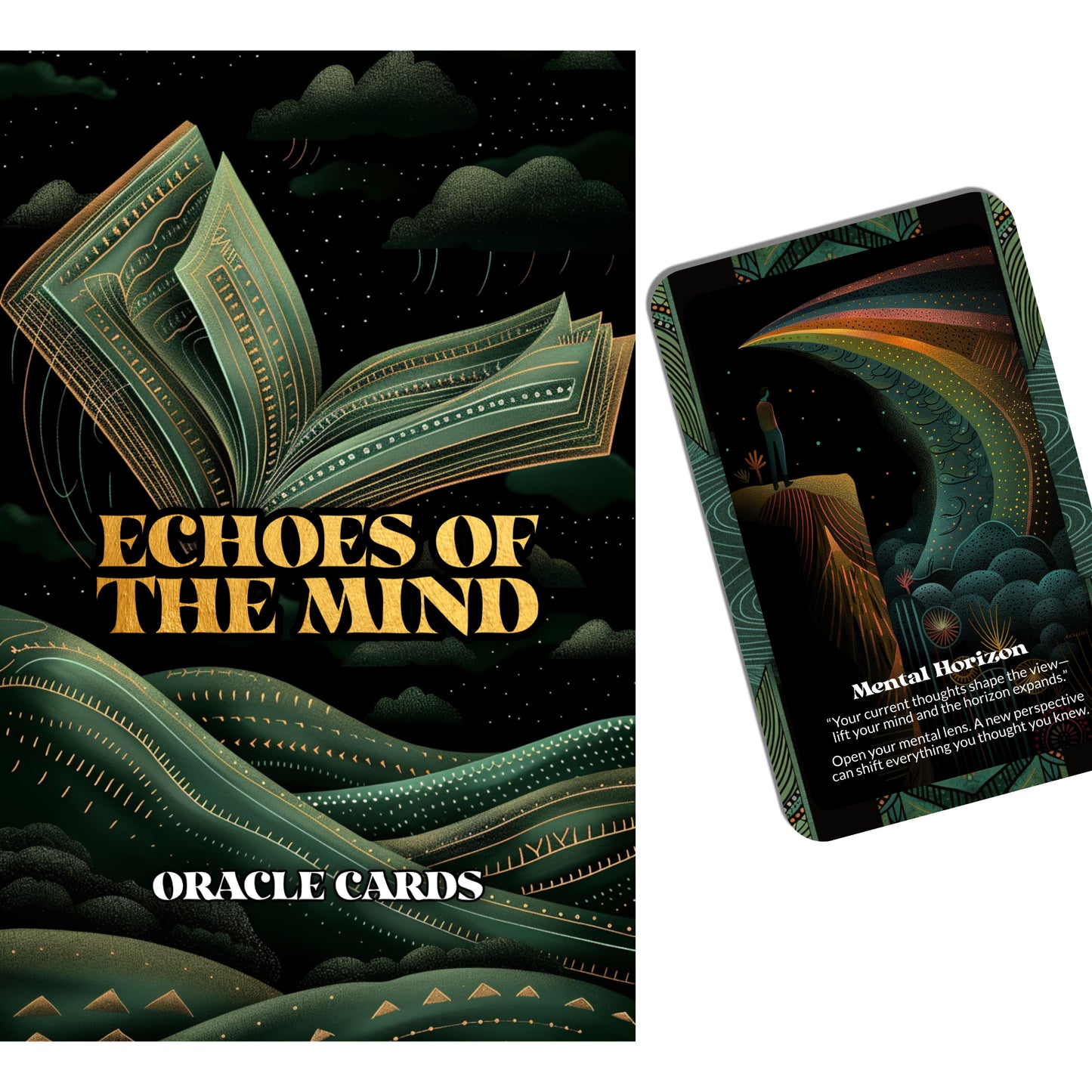 Echoes of the Mind – An Introspective Oracle Deck – 22 Oracle Cards – Follow the Trail of Unspoken Thoughts