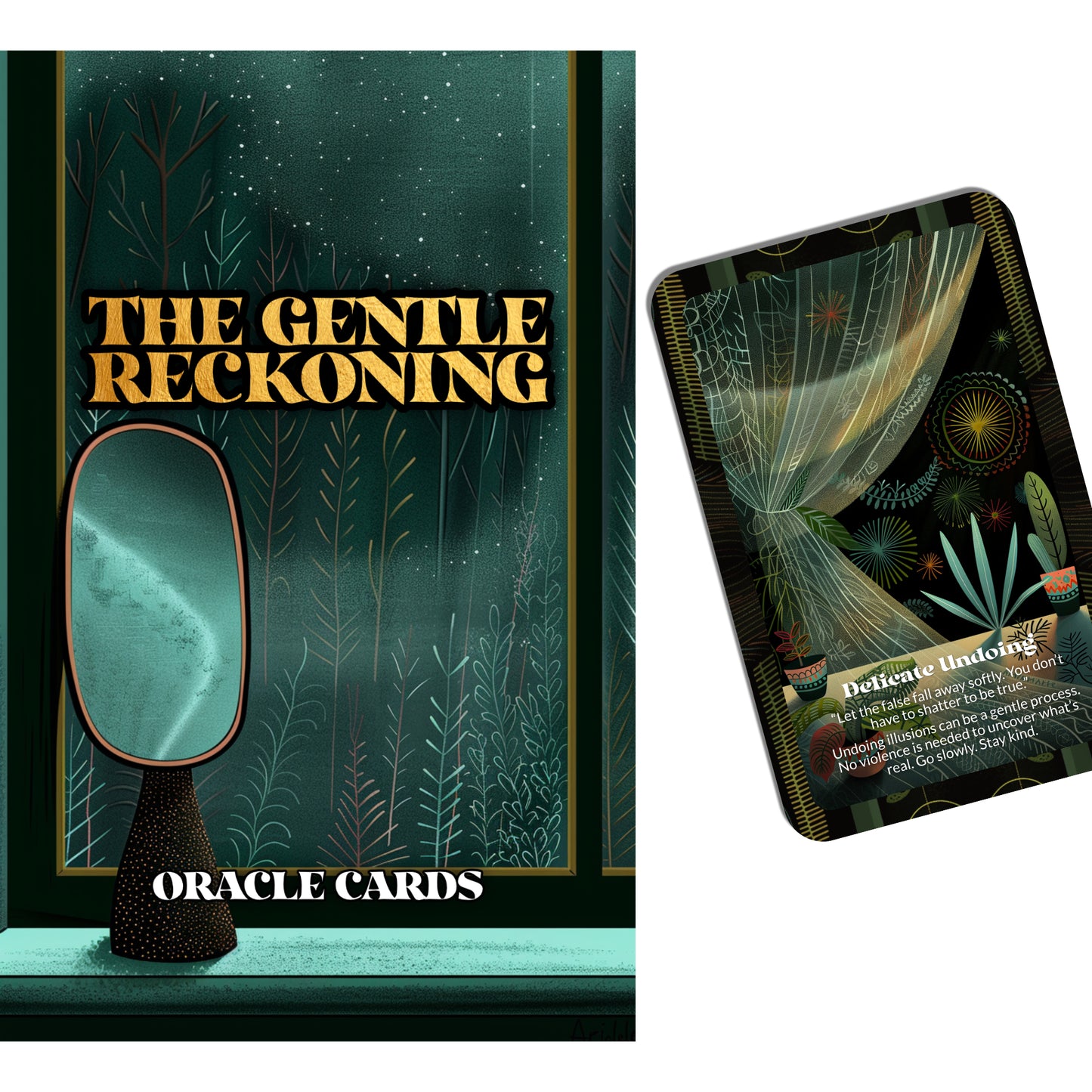 The Gentle Reckoning – A Quiet Truths Oracle Deck – 22 Oracle Cards – Softly Meeting What Must Be Faced