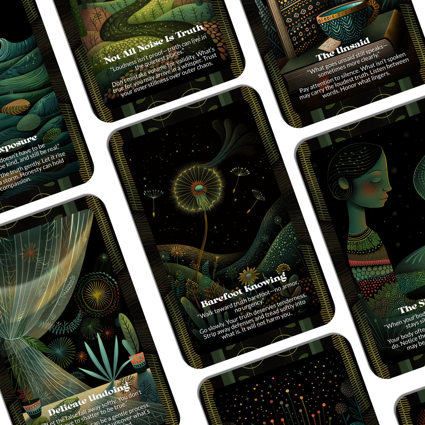 The Gentle Reckoning – A Quiet Truths Oracle Deck – 22 Oracle Cards – Softly Meeting What Must Be Faced