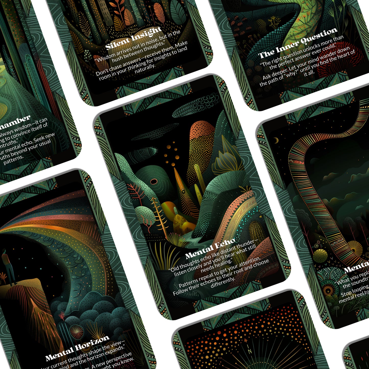 Echoes of the Mind – An Introspective Oracle Deck – 22 Oracle Cards – Follow the Trail of Unspoken Thoughts