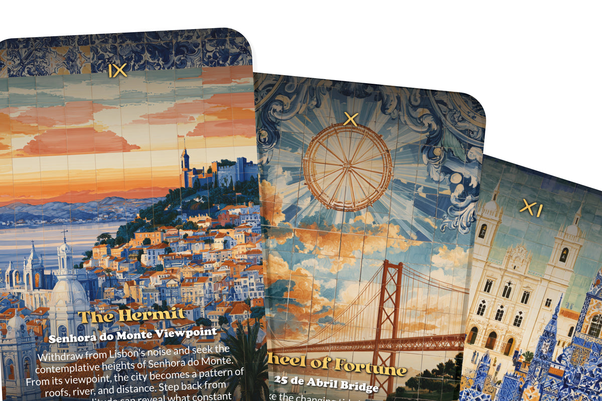 The Tarot of Lisbon – A Portuguese Soul Tarot Deck – 22 Tarot Cards – Fado, Sea, and Discoverers’ Dreams