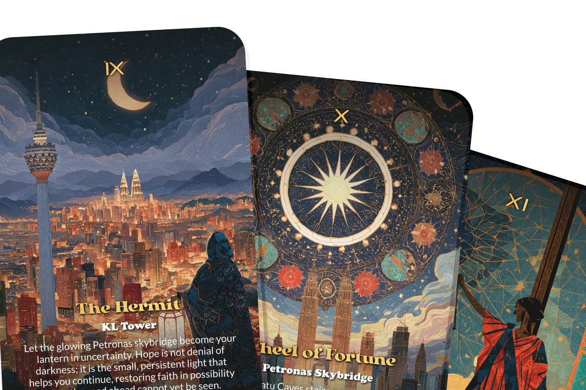 The Tarot of Kuala Lumpur – A Tropical Heritage Tarot Deck – 22 Tarot Cards – Temples, Towers, and Malaysian Spirit