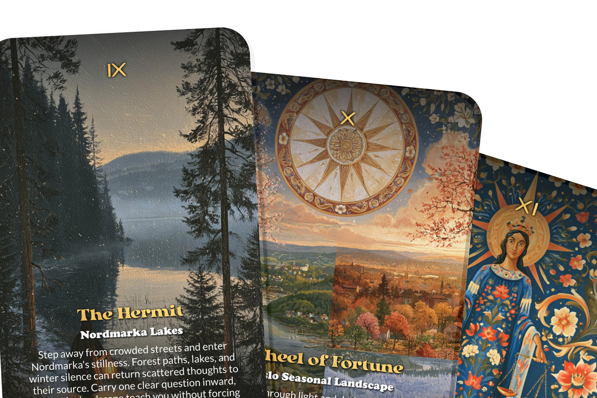 The Tarot of Oslo – A Nordic Fjord Tarot Deck – 22 Tarot Cards – Viking Heritage and Northern Light