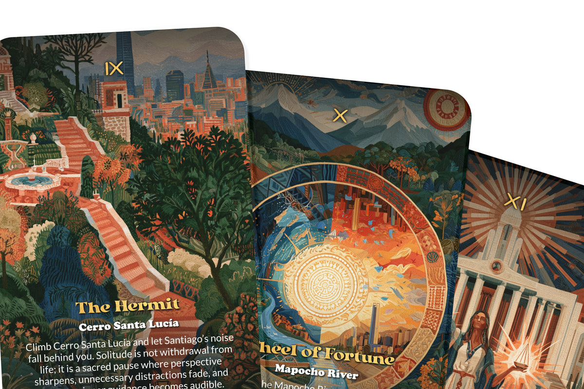 The Tarot of Santiago – An Andean Chilean Tarot Deck – 22 Tarot Cards – Mountain Energy and Chilean Heritage