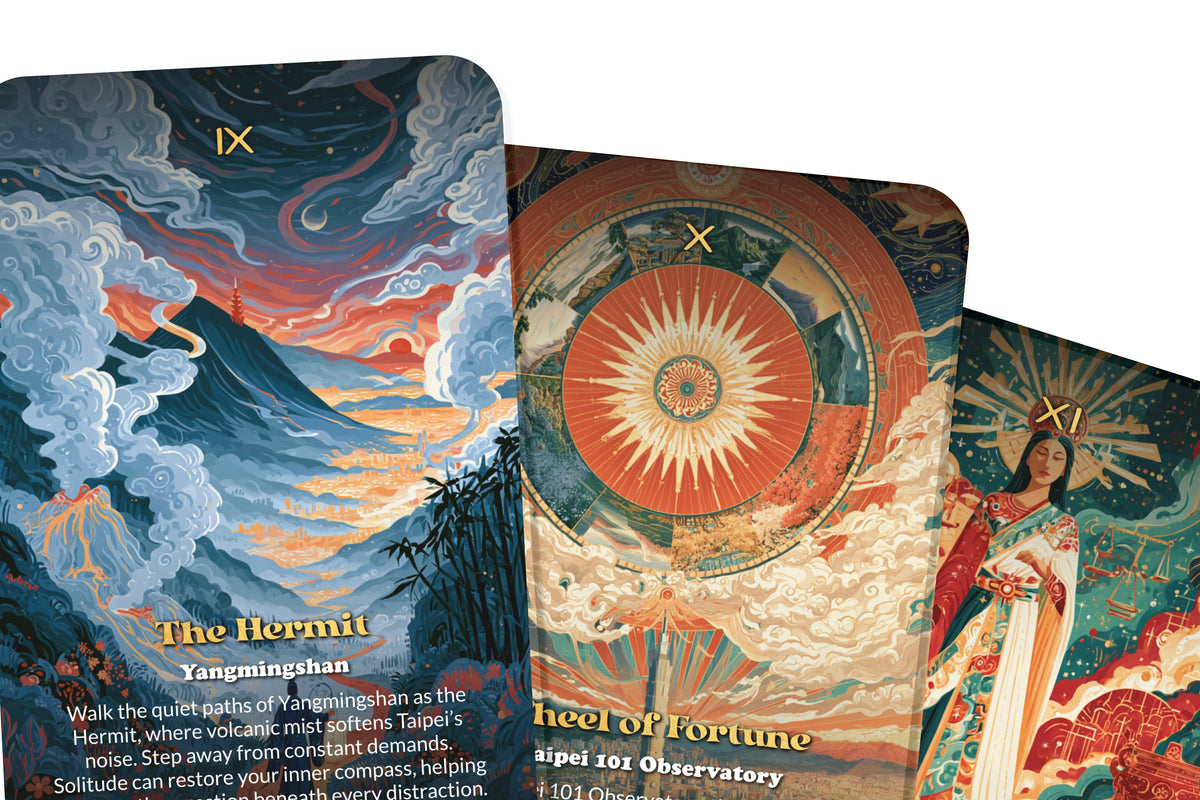 The Tarot of Taipei – A Taiwanese Mountain Tarot Deck – 22 Tarot Cards – Temples, Tea, and Island Mysticism