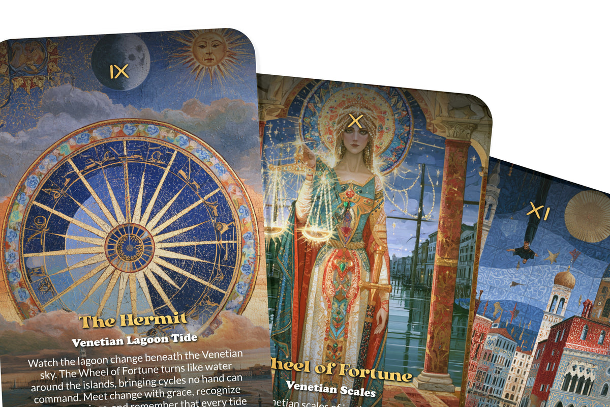 The Tarot of Venice – A Venetian Mysteries Tarot Deck – 22 Tarot Cards – Canals, Masks, and Renaissance Magic